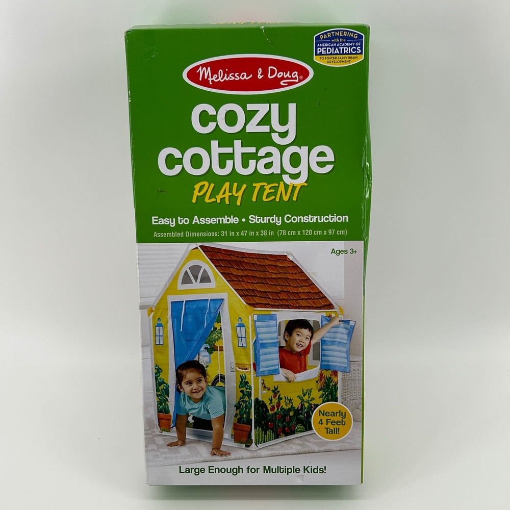 Melissa & Doug Cozy Cottage Play Tent Kids Indoor Playhouse NIB 3+ Years Toddler